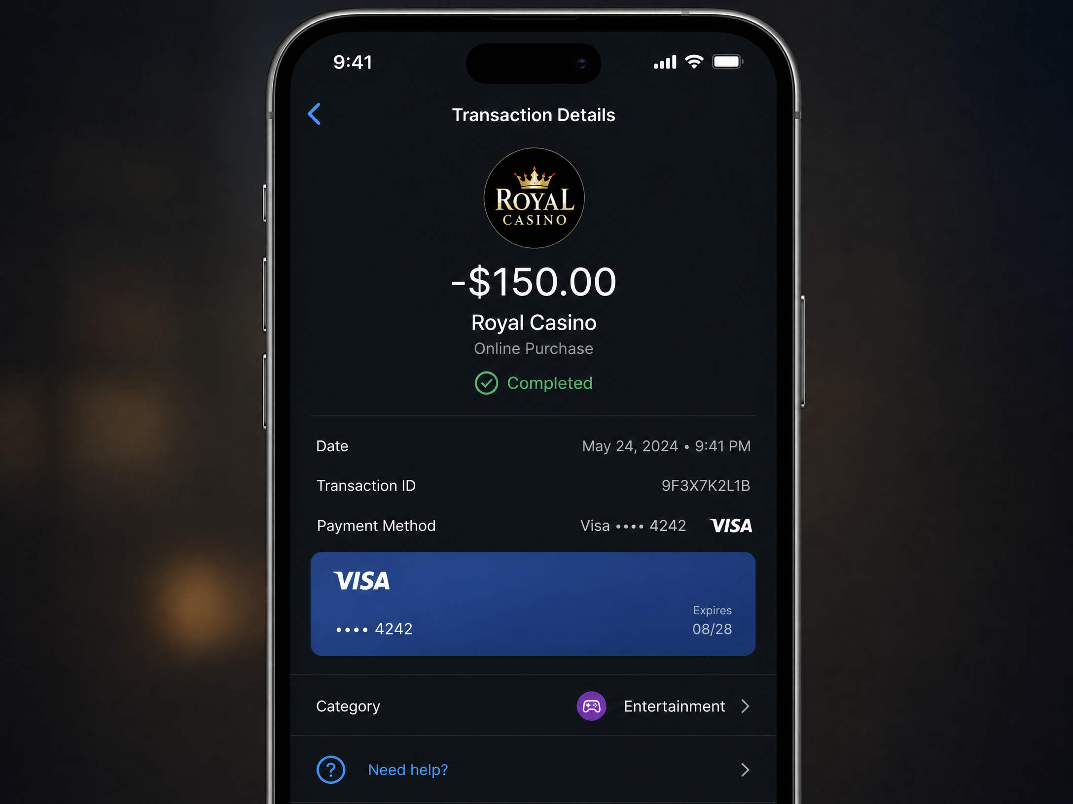 Sleek mobile smartphone displaying Cosmobet Casino's mobile-optimized slot games and credit card payment gateway.